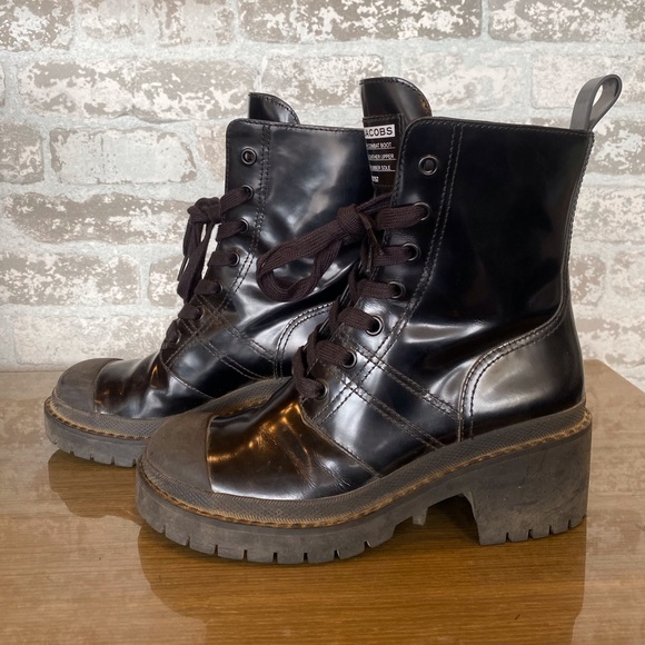 Marc Jacobs Patten Leather Bristol Combat boots sz 38.5 - Picture 4 of 6